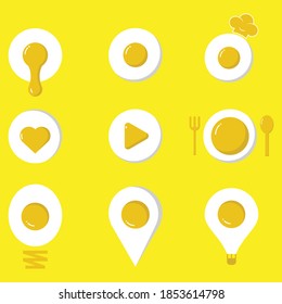 modern egg vector icon set elements design