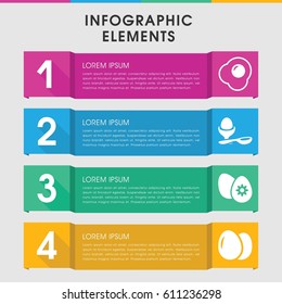 Modern eggs infographic template. infographic design with eggs icons includes egg, boiled egg. can be used for presentation, diagram, annual report, web design. 