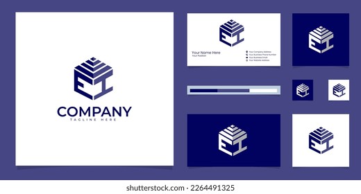 modern eh letter logo design creative icon abstract style