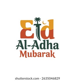 Modern Eid Celebration with Mosque and Crescent Moon