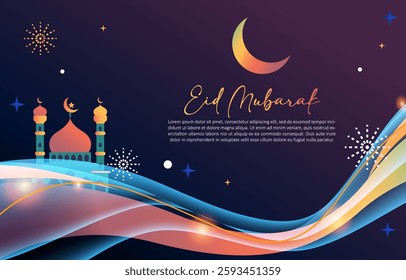 modern eid mubarak background with colorful decoration. vector eps 10