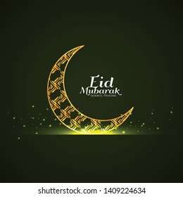 Modern Eid Mubarak crescent moon background