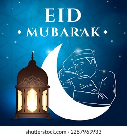 Modern Eid mubarak greeting card 2023. Eid Mubarak wish.