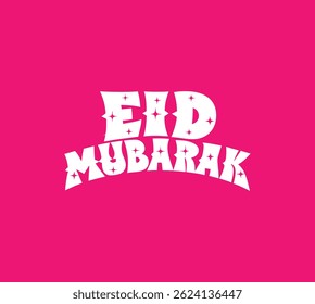 Estilo de fonte manuscrita Eid Mubarak moderno com design vetorial

