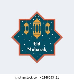 modern Eid mubarak and ramadan kareem. Islamic greeting card template and element. Can use for template, sticker, greeting card, social media. A set of vector illustrations ramadan and eid mubarak