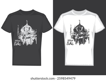 modern Eid Mubarak t-shirt design for ramadab