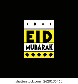 Modern Eid Typography with Geometric Elements

