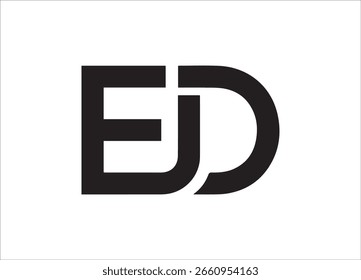 Modernes EJD-Logo-Design - schlankes, minimalistisches schwarzes Buchstabenzeichen für professionelles Branding