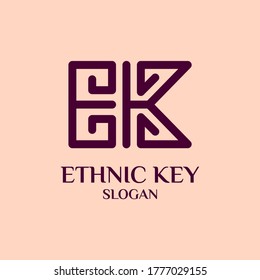 Modern EK Monogram Logo for Ethnic Brand or fashion company