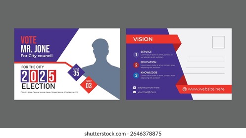 modern election postcard or EDDM postcard design template. 
