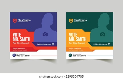 modern election social media post design flyer and poster template
