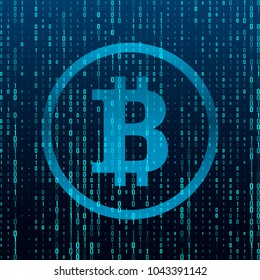 Modern electoron money - crypto currency bitcoin. Banner in modern techno style. vector illustration