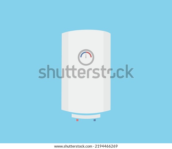 Modern electric boiler, water heater logo\
design. Energy and cash savings smart system equipment. Home\
plumbing electric fixture with pipes for heating cold aqua vector\
design and\
illustration.\
