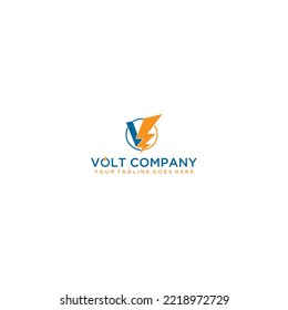 Modern electric bolt logo design vector graphic illustration
