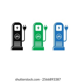 Modern Electric Car Charging Station Icon - Minimalist Design