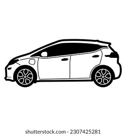 Modern electric car, EV car, Eco friendly vehicle concept, Vector illustration