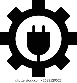 A modern electric car icon featuring a vehicle with a charging cable, plug, or battery symbol in a clean, minimal style. 