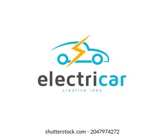 Modern Electric Car Logo Design Template