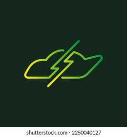 Modern electric car logo, side view. electric vehicle, hybrid car, technology car icon