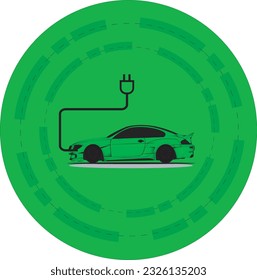 Ilustración vectorial del logotipo del coche eléctrico moderno