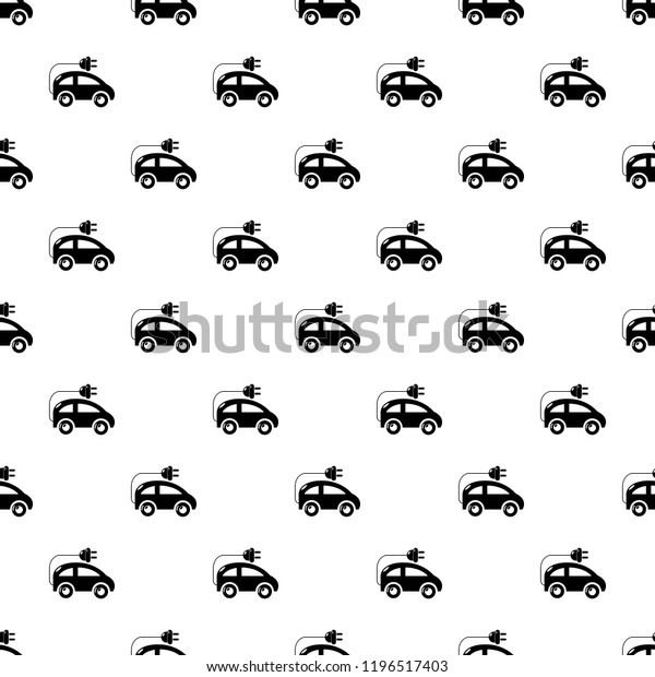 Modern electric car pattern vector seamless\
repeating for any web\
design
