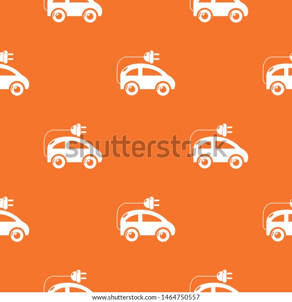 Modern electric car pattern vector orange for any\
web design best