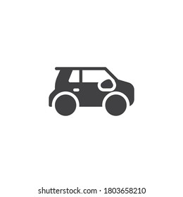 Modernes Elektroauto, Vektorsymbol. volles Flachzeichen für mobiles Konzept und Webdesign. suv car glyph Symbol. Symbol, Logo-Abbildung. Vektorgrafik