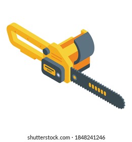 Modern electric chainsaw icon. Isometric of modern electric chainsaw vector icon for web design isolated on white background