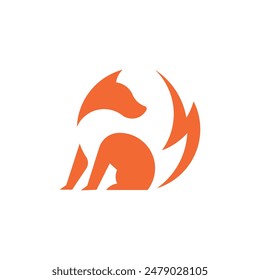 Modern Electric Fox Logo Concept