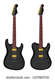Modern electric guitars. Flat design. Vector illustration.