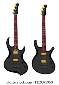 Modern electric guitars. Flat design. Vector illustration.