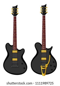 Modern electric guitars. Flat design. Vector illustration.