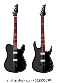 Modern electric guitars. Flat design. Vector illustration.
