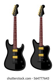 Modern electric guitars. Flat design. Vector illustration.
