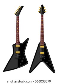 Modern electric guitars. Flat design. Vector illustration.