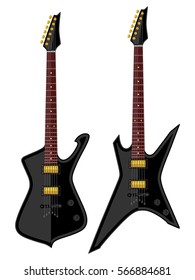 Modern electric guitars. Flat design. Vector illustration.