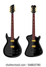 Modern electric guitars. Flat design. Vector illustration.