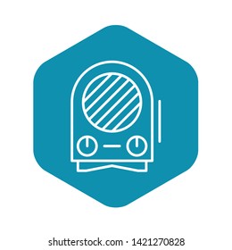 Modern electric heater icon. Outline modern electric heater vector icon for web design isolated on white background
