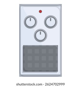 Modern electric heater panel with buttons showing temperature control for warmth and comfort in the home