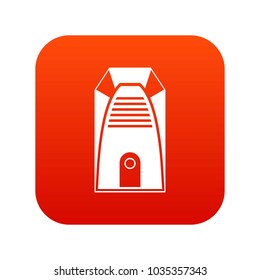 Modern electric home heater icon digital red for any design isolated on white vector illustration