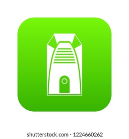 Modern electric home heater icon digital green for any design isolated on white vector illustration