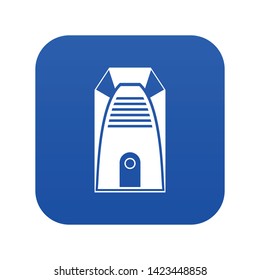 Modern electric home heater icon digital blue for any design isolated on white vector illustration
