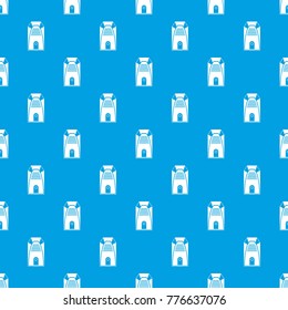 Modern electric home heater pattern repeat seamless in blue color for any design. Vector geometric illustration