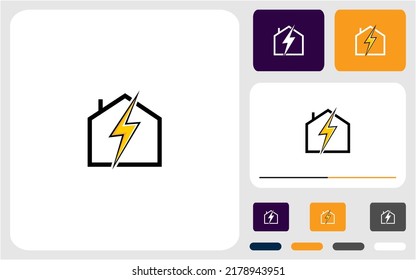 Modern electric house logo design