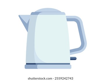 Modern electric kettle with a white body and a silver lid