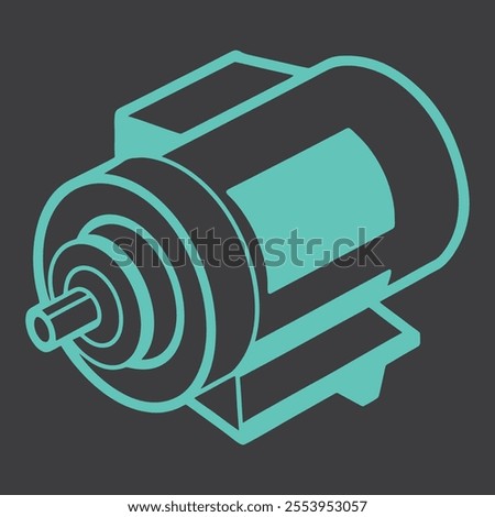 Modern electric motor creative artwork.  