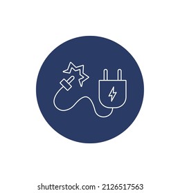 Modern electric plug gear icon