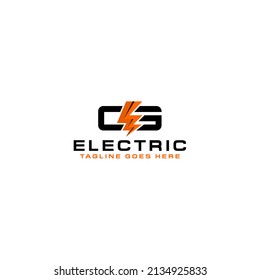 Modern electric power logo with lightning bolt vector graphic for energy solutions