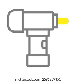 Modern Electric Screwdriver Gray and Yellow Icon