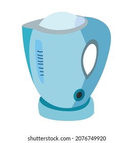 Modern electric tea kettle or tea kettle  hot vector drawing design illustration